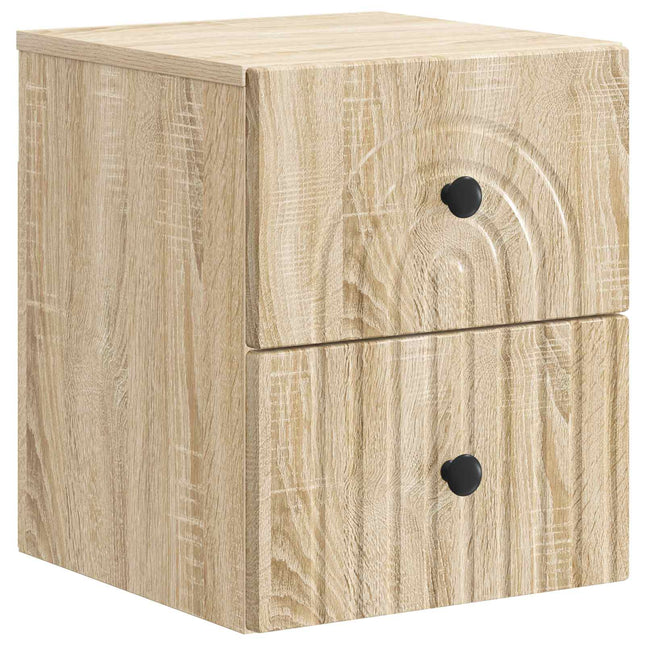 Væghængt Natbord Sonoma-eg 33 x 34,5 x 40 cm Konstrueret træ