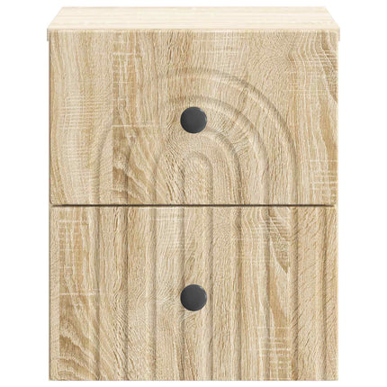 Væghængt Natbord 2 stk. Sonoma-eg 33 x 34,5 x 40 cm