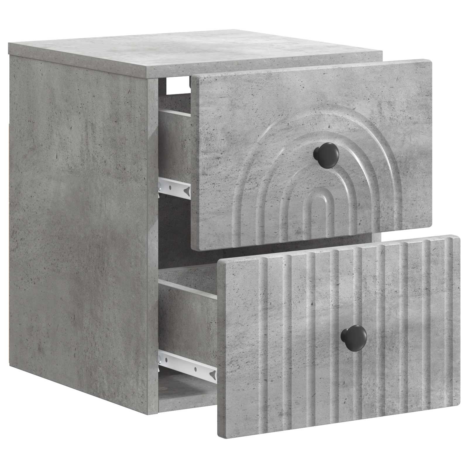 Væghængt Natbord med skuffe 2 pcs Betongrå 33 x 34,5 x 40 cm