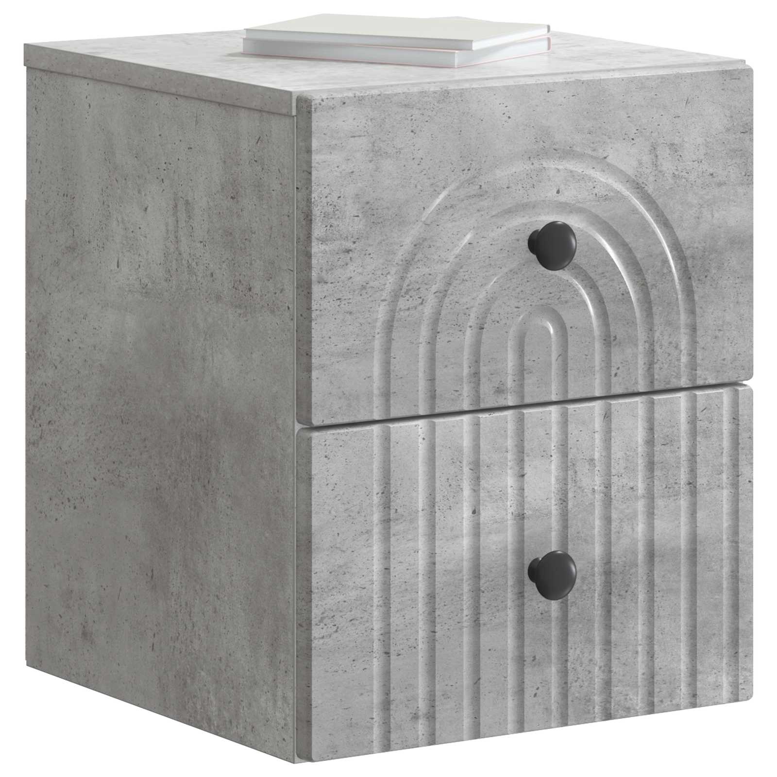 Væghængt Natbord med skuffe 2 pcs Betongrå 33 x 34,5 x 40 cm