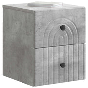 Væghængt Natbord med skuffe 2 pcs Betongrå 33 x 34,5 x 40 cm
