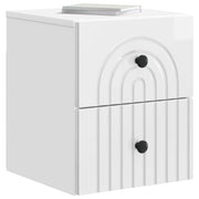 Væghængt Natbord 2 pcs Hvid højglans 33 x 34,5 x 40 cm