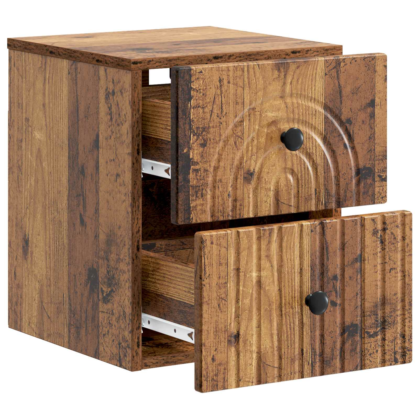 Væghængt Natbord med skuffe 2 pcs Gammelt træ 33 x 34,5 x 40 cm