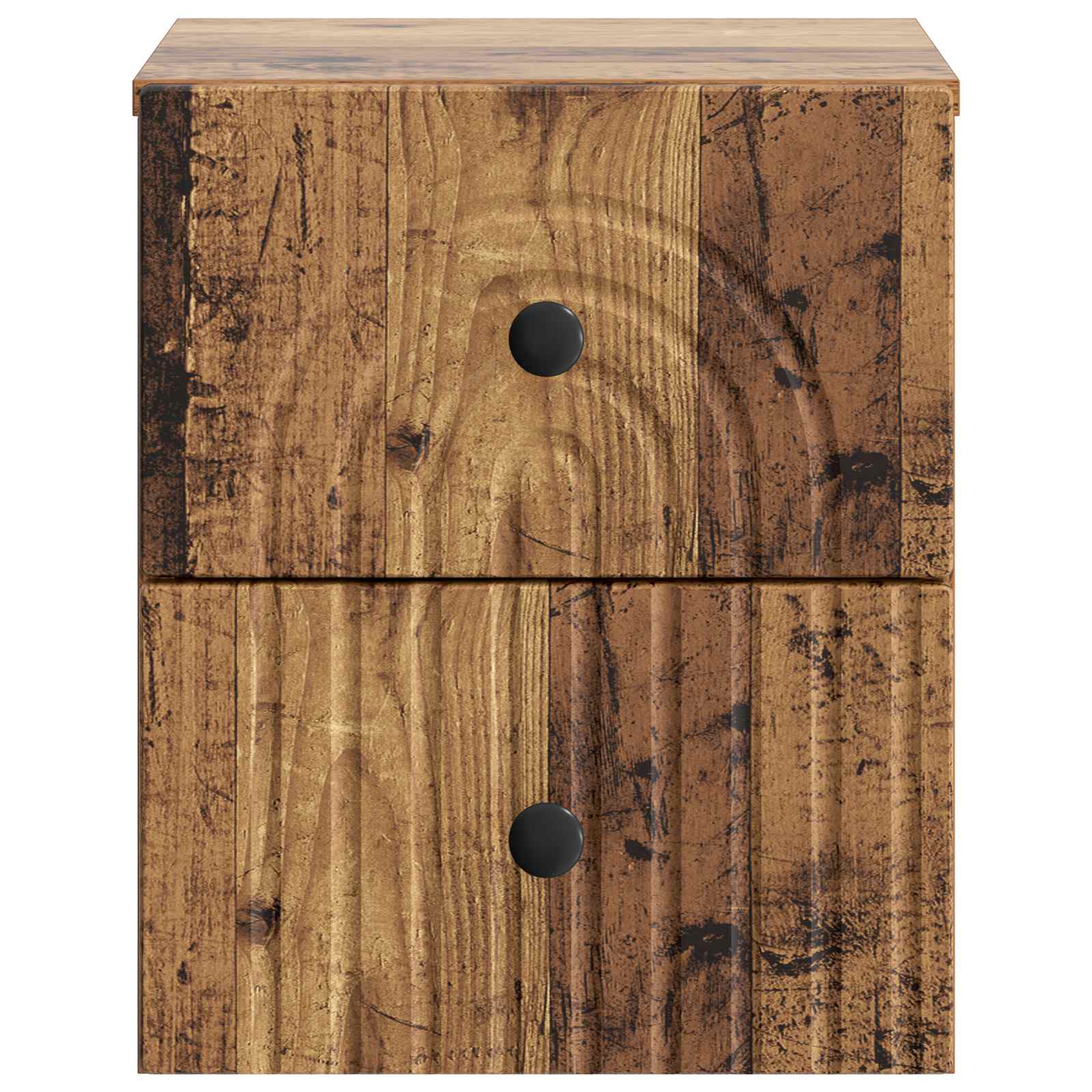 Væghængt Natbord med skuffe 2 pcs Gammelt træ 33 x 34,5 x 40 cm