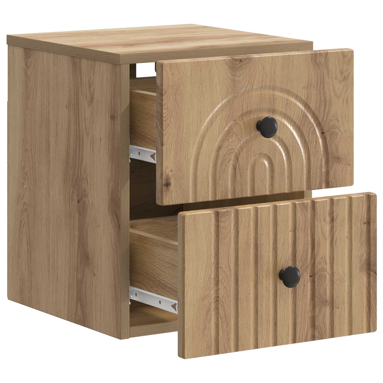 Væghængt Natbord med skuffe 2 pcs Artisan-eg 33 x 34,5 x 40 cm