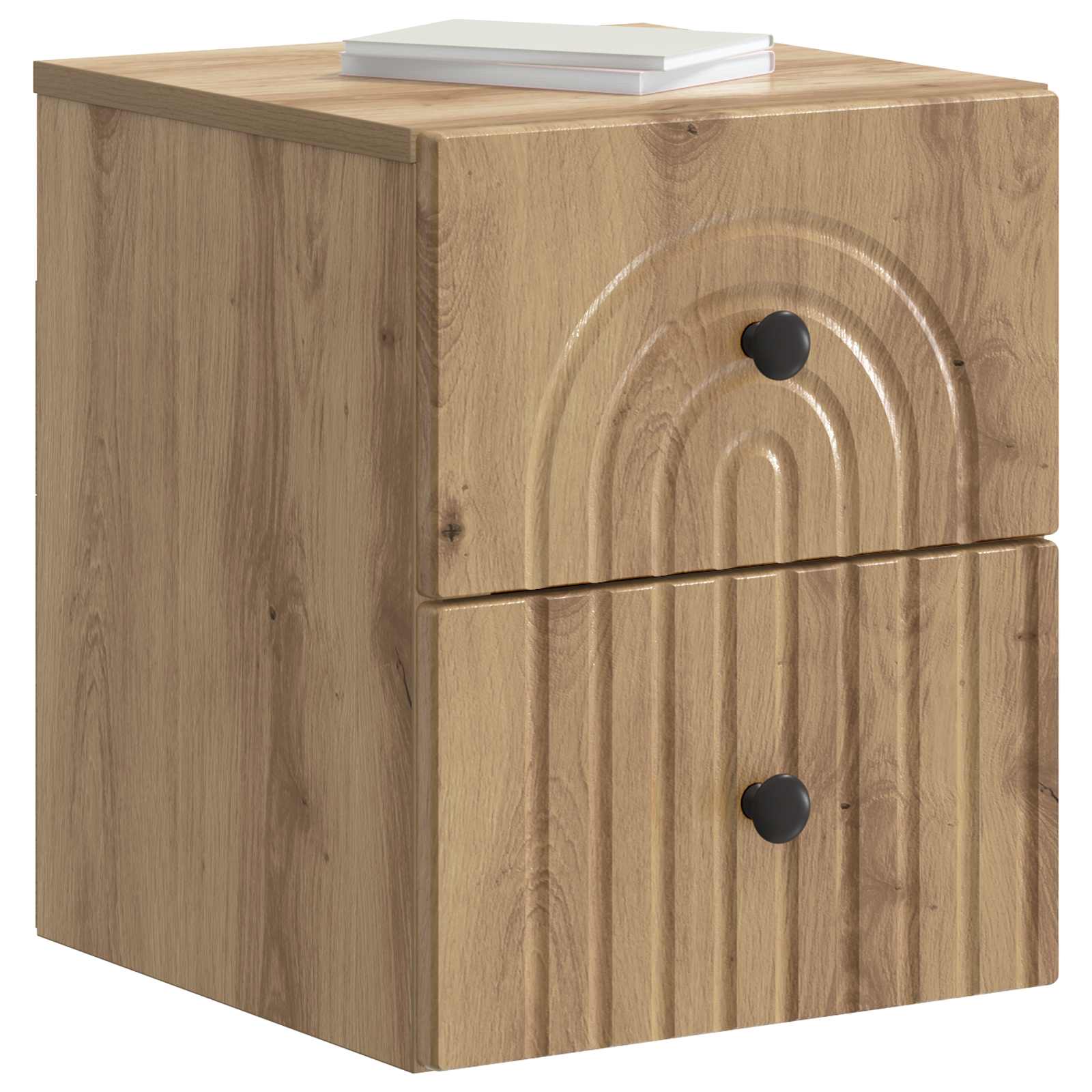 Væghængt Natbord med skuffe 2 pcs Artisan-eg 33 x 34,5 x 40 cm