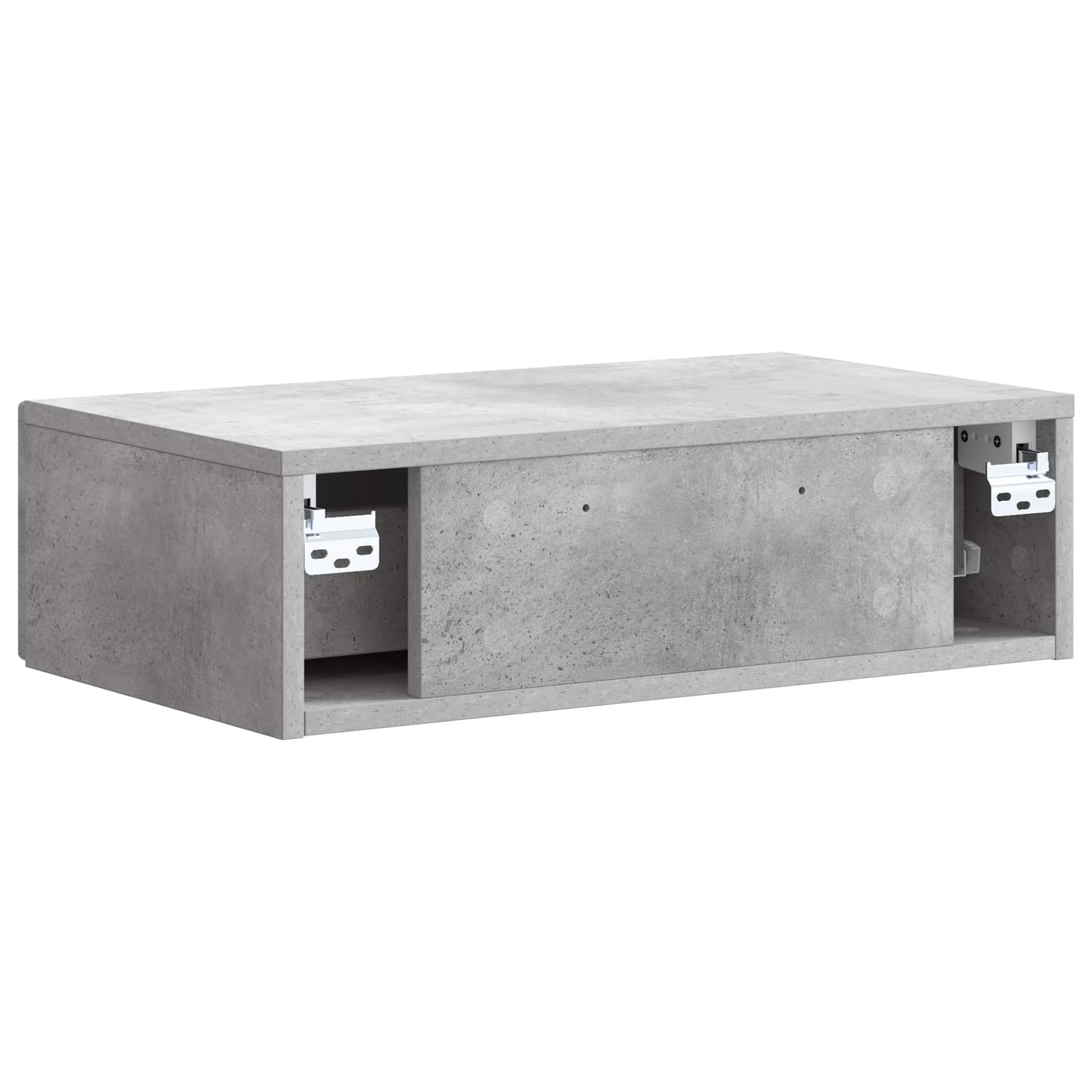 Væghængt Sideskab Betongrå 59 x 34,5 x 17 cm Konstrueret træ