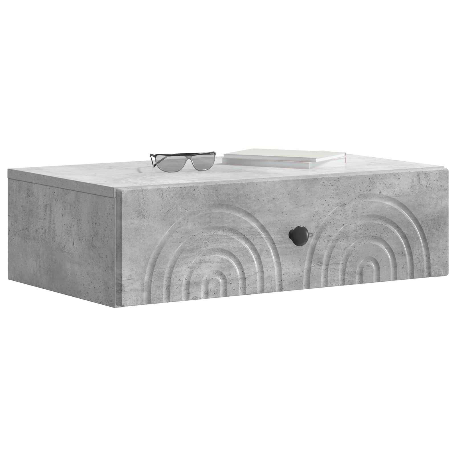 Væghængt Sideskab Betongrå 59 x 34,5 x 17 cm Konstrueret træ