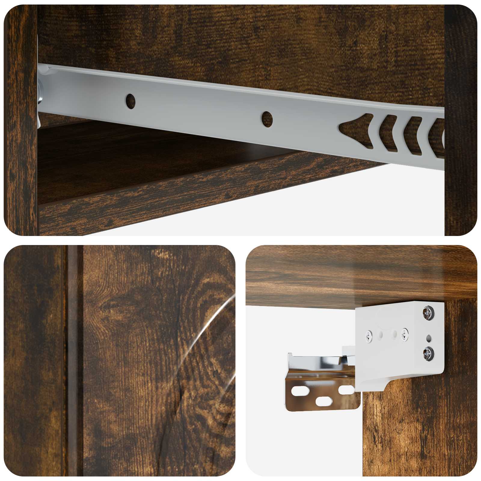 Væghængt Sideskab Røget eg 59 x 34,5 x 17 cm Konstrueret træ