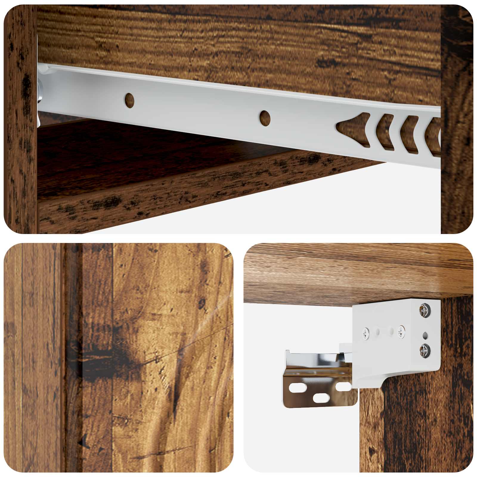 Væghængt Sideskab Gammelt træ 59 x 34,5 x 17 cm Konstrueret træ