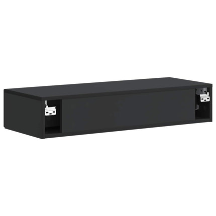 Væghængt Sideskab Sort 87,5 x 34,5 x 17 cm Konstrueret træ