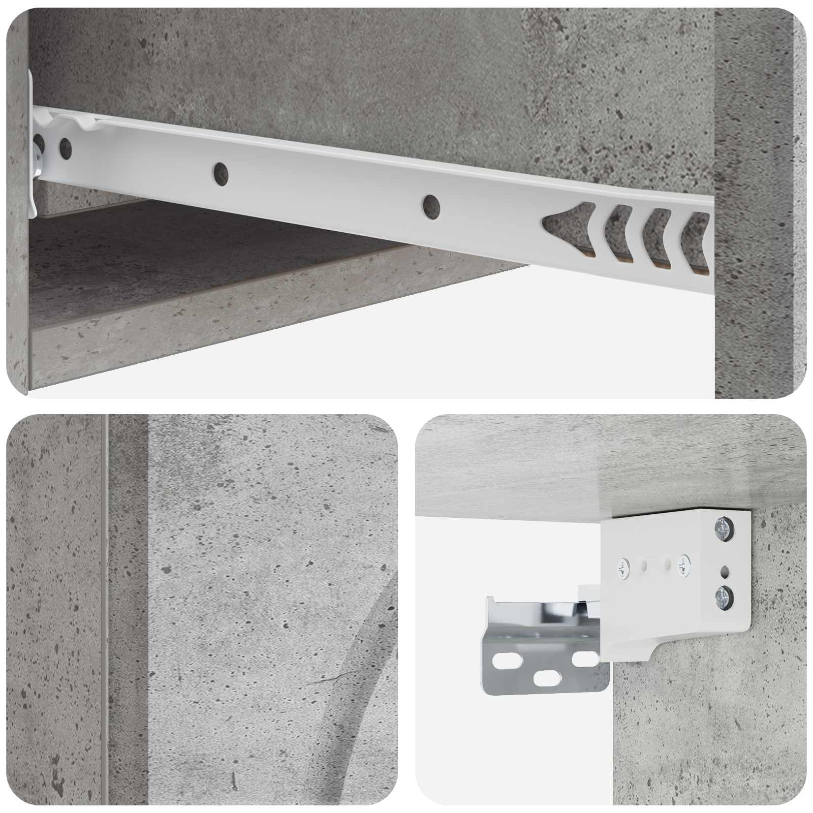 Væghængt Sideskab Betongrå 87,5 x 34,5 x 17 cm Konstrueret træ