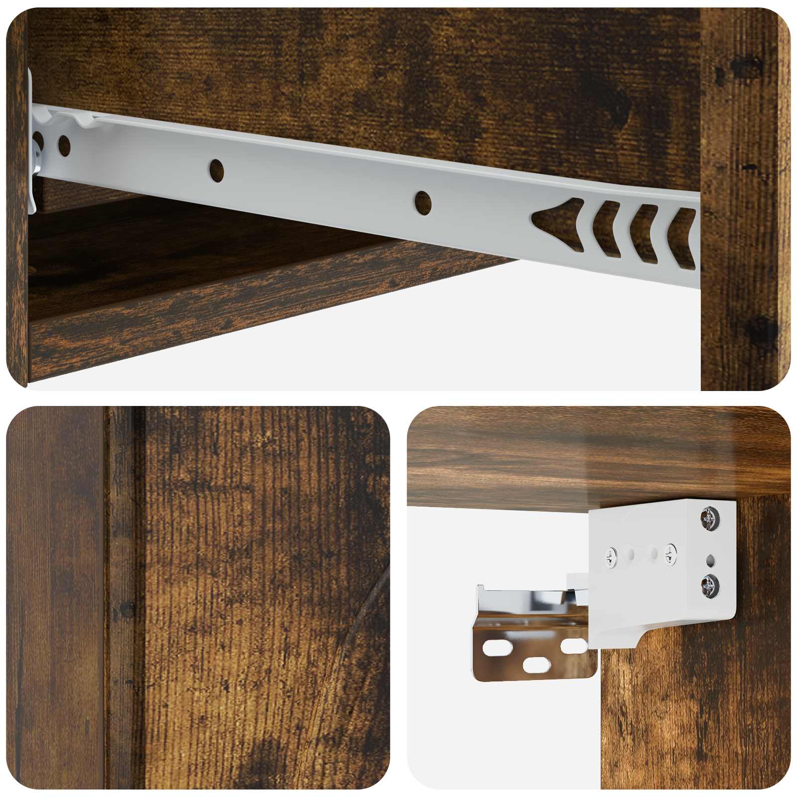 Væghængt Sideskab Røget eg 87,5 x 34,5 x 17 cm Konstrueret træ