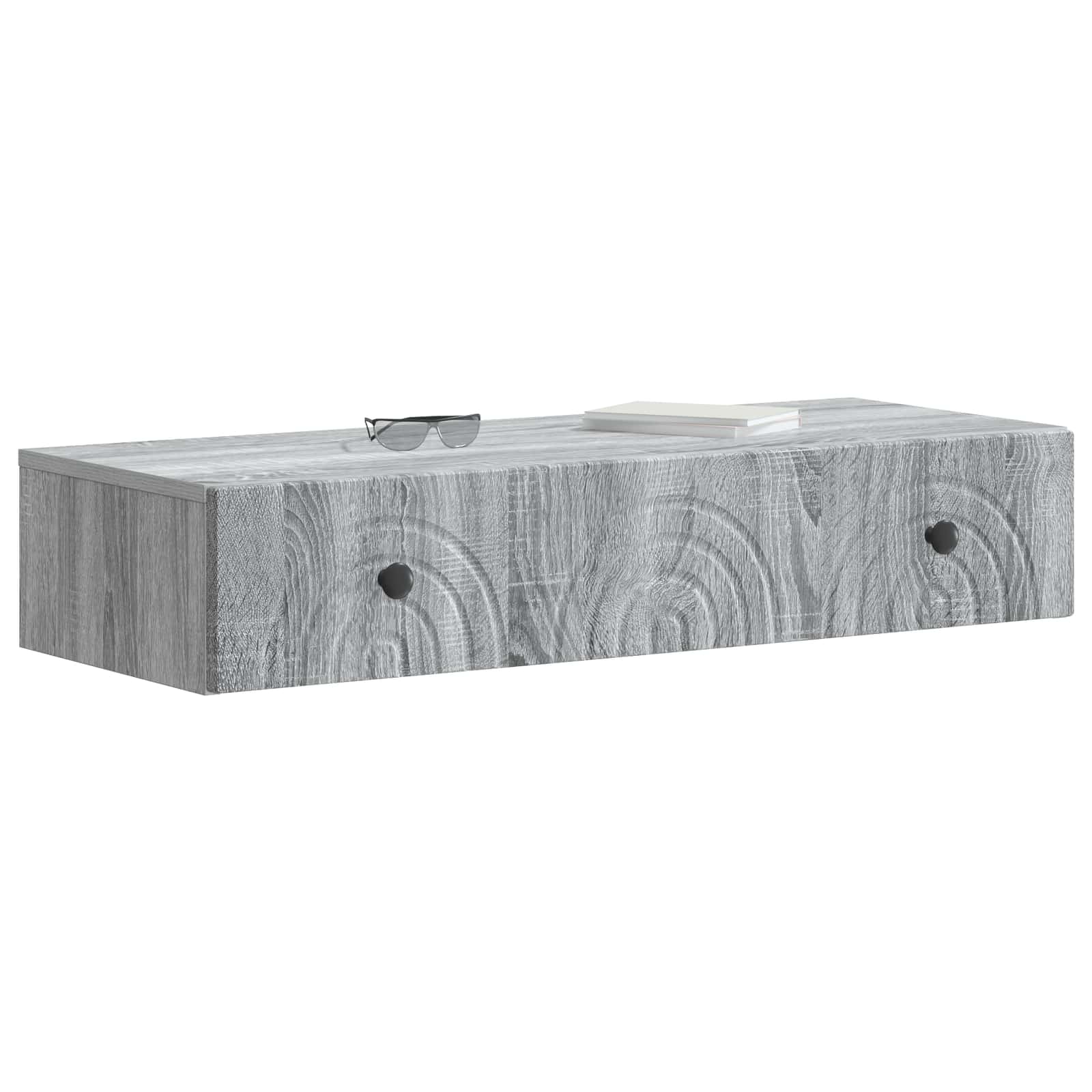 Væghængt Sideskab Grå sonoma-eg 87,5 x 34,5 x 17 cm