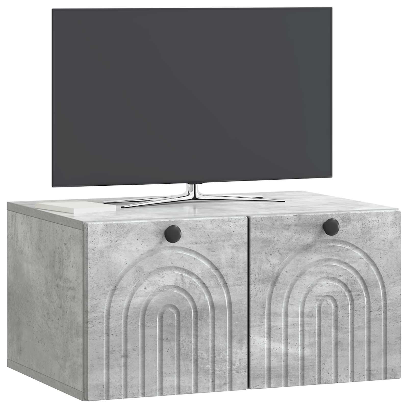 Væghængt TV-skab Betongrå 59,5 x 41 x 30 cm Konstrueret træ