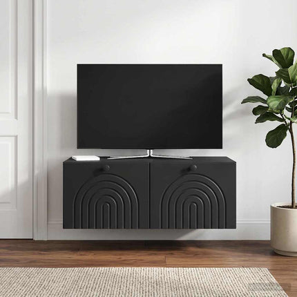Væghængt TV-skab Sort 78,5 x 41 x 30 cm Konstrueret træ