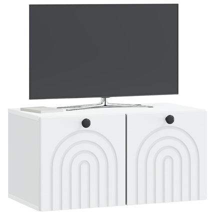 Væghængt TV-skab Hvid 59,5 x 31 x 30 cm Konstrueret træ