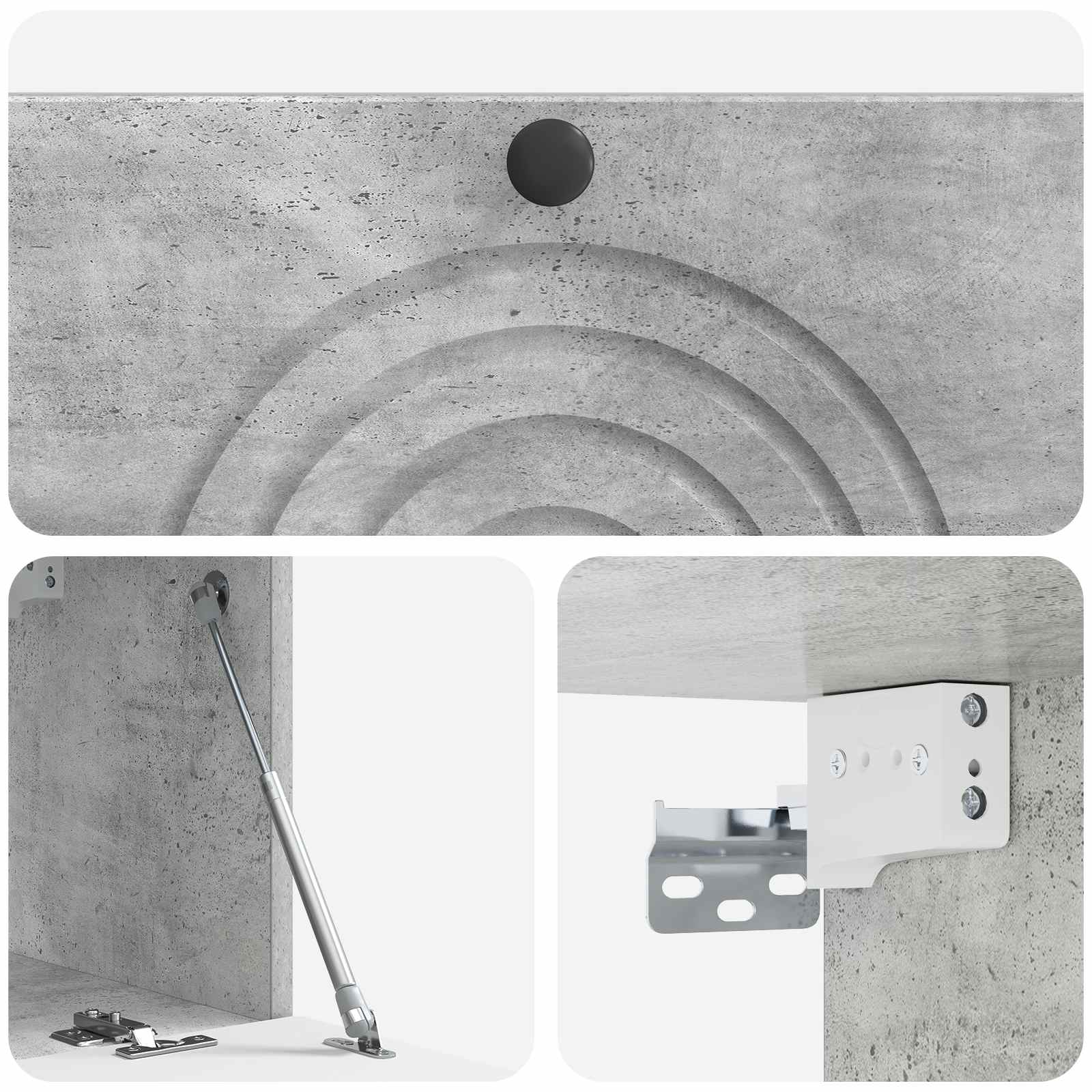 Væghængt TV-skab Betongrå 78,5 x 31 x 30 cm Konstrueret træ