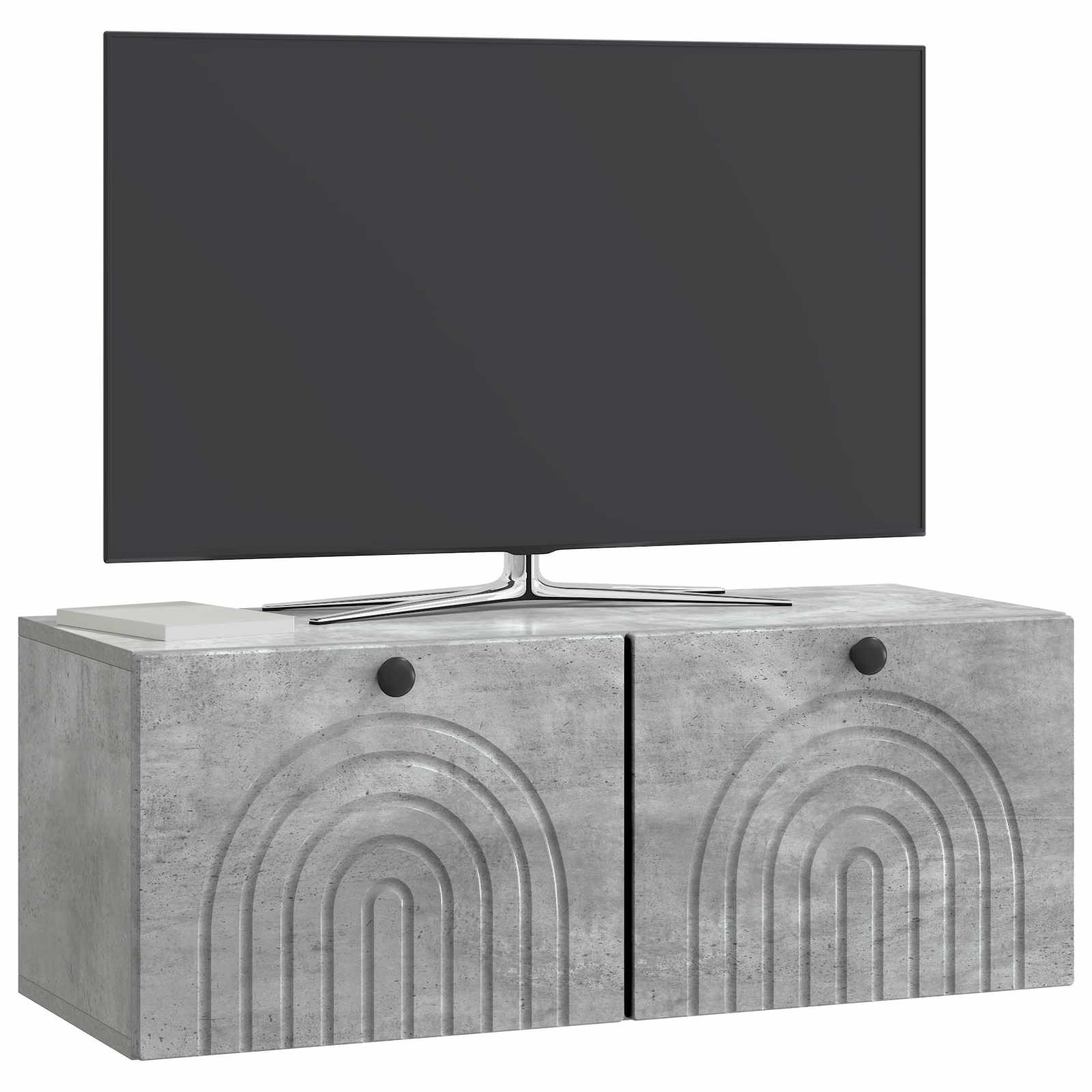 Væghængt TV-skab Betongrå 78,5 x 31 x 30 cm Konstrueret træ