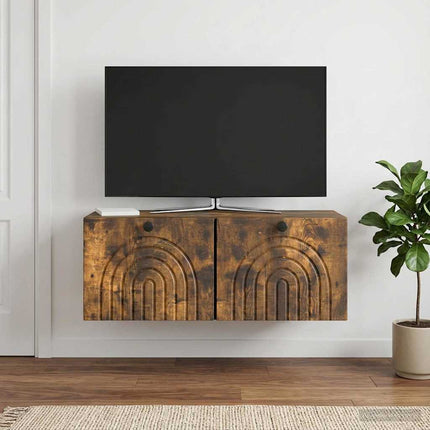 Væghængt TV-skab Røget eg 78,5 x 31 x 30 cm Konstrueret træ