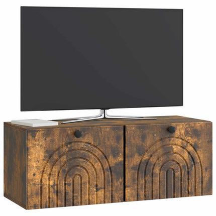 Væghængt TV-skab Røget eg 78,5 x 31 x 30 cm Konstrueret træ