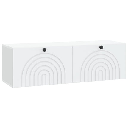 Væghængt TV-skab Hvid 98 x 31 x 30 cm Konstrueret træ
