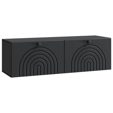 Væghængt TV-skab Sort 98 x 31 x 30 cm Konstrueret træ