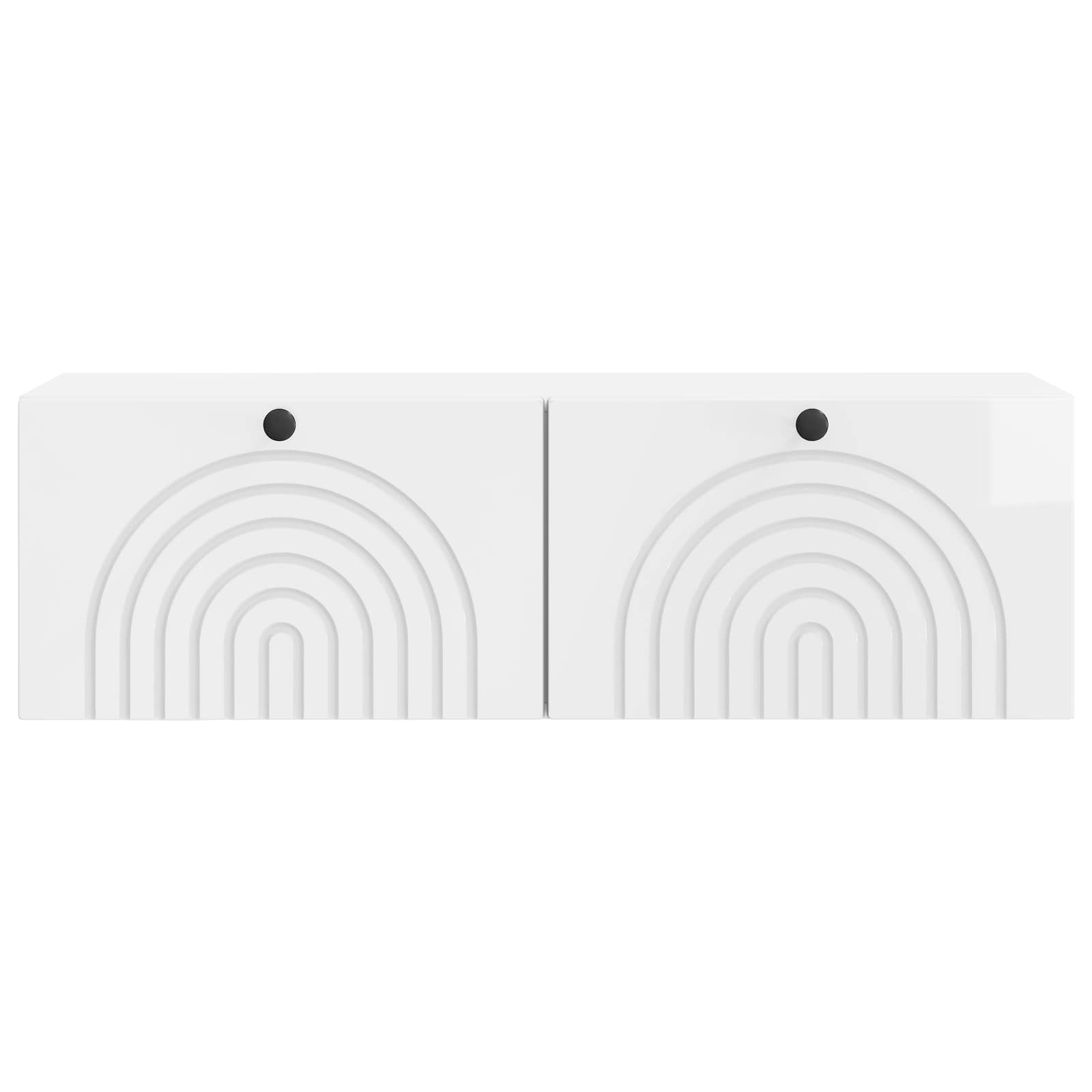 Væghængt TV-skab Hvid højglans 98 x 31 x 30 cm Konstrueret træ