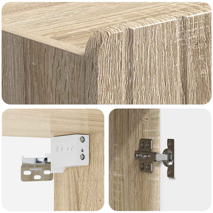 Vægmonteret skab Sonoma-eg 66 x 34,5 x 92 cm Konstrueret træ