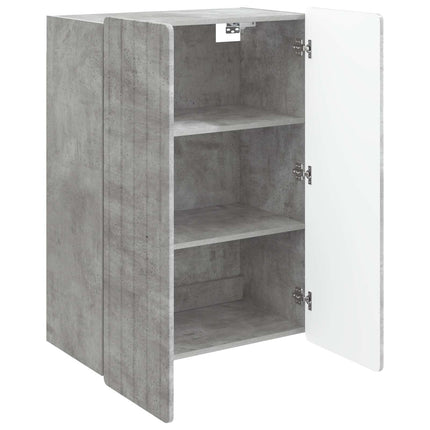 Vægmonteret skab Betongrå 66 x 34,5 x 92 cm Konstrueret træ