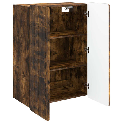 Vægmonteret skab Røget eg 66 x 34,5 x 92 cm Konstrueret træ