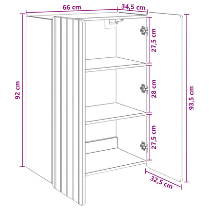Vægmonteret skab 66 x 34,5 x 92 cm Konstrueret træ Artisan-eg