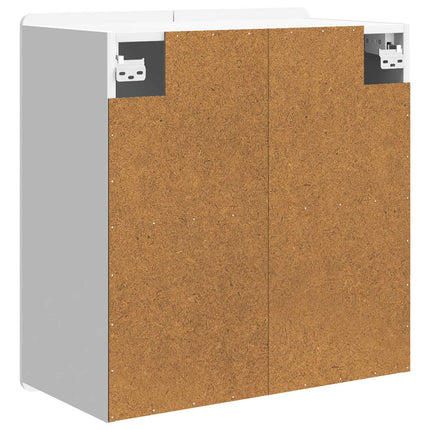 Vægmonteret skab Hvid højglans 59 x 31 x 64 cm Konstrueret træ