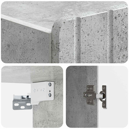 Vægmonteret skab Betongrå 33 x 34,5 x 94 cm Konstrueret træ