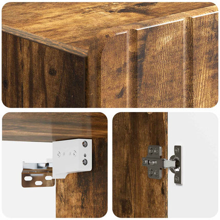 Vægmonteret skab Røget eg 33 x 34,5 x 94 cm Konstrueret træ