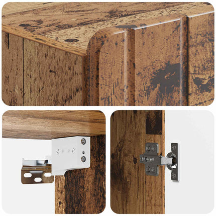 Vægmonteret skab Gammelt træ 33 x 34,5 x 94 cm Konstrueret træ