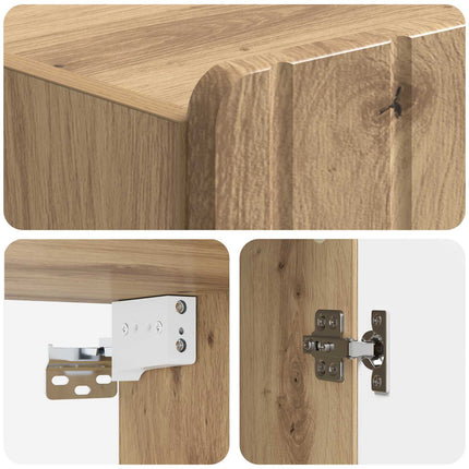 Vægmonteret skab 33 x 34,5 x 94 cm Konstrueret træ Artisan-eg