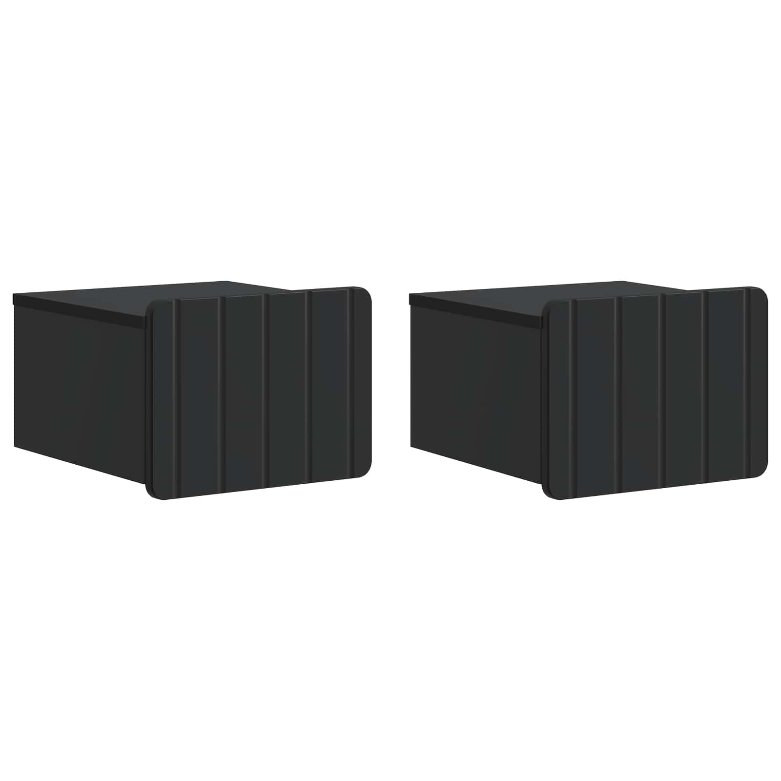 Væghængt Natbord 2 pcs Sort 33 x 34,5 x 24 cm Konstrueret træ