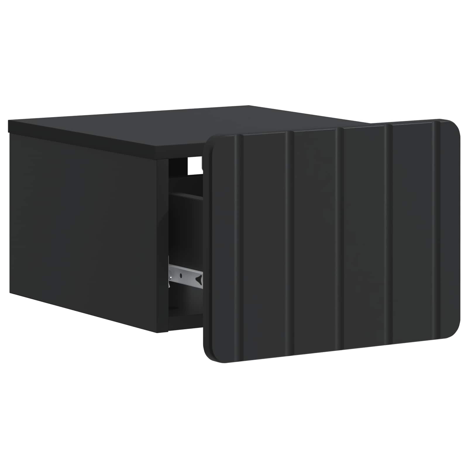 Væghængt Natbord 2 pcs Sort 33 x 34,5 x 24 cm Konstrueret træ