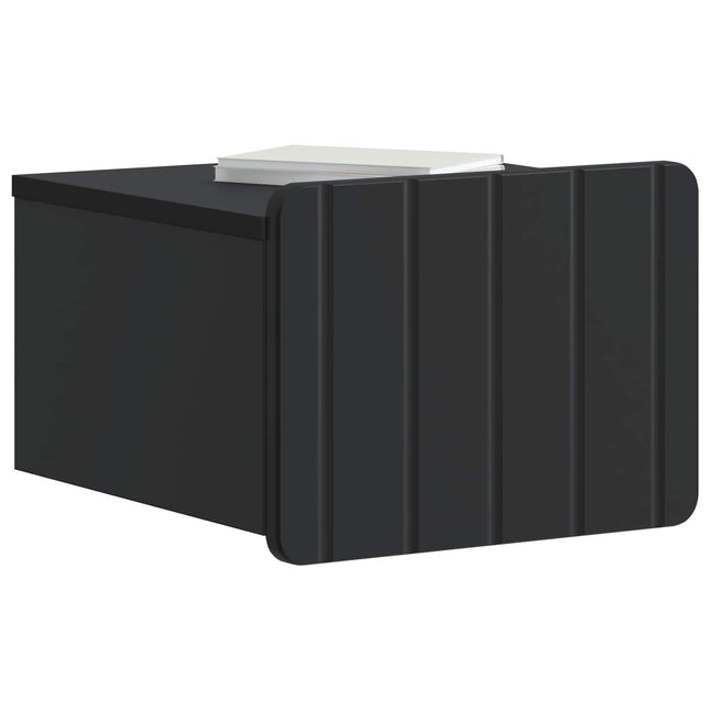 Væghængt Natbord 2 pcs Sort 33 x 34,5 x 24 cm Konstrueret træ