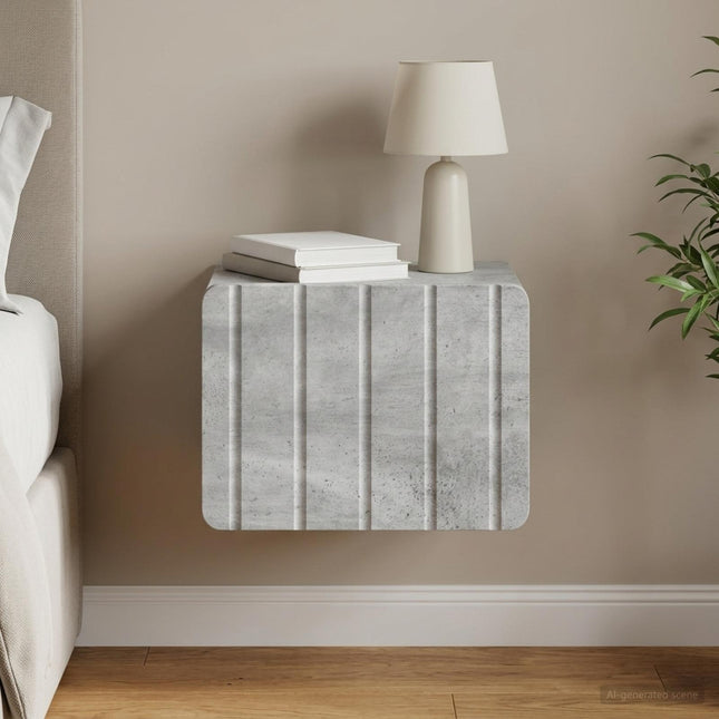 Væghængt Natbord Betongrå 33 x 34,5 x 24 cm Konstrueret træ