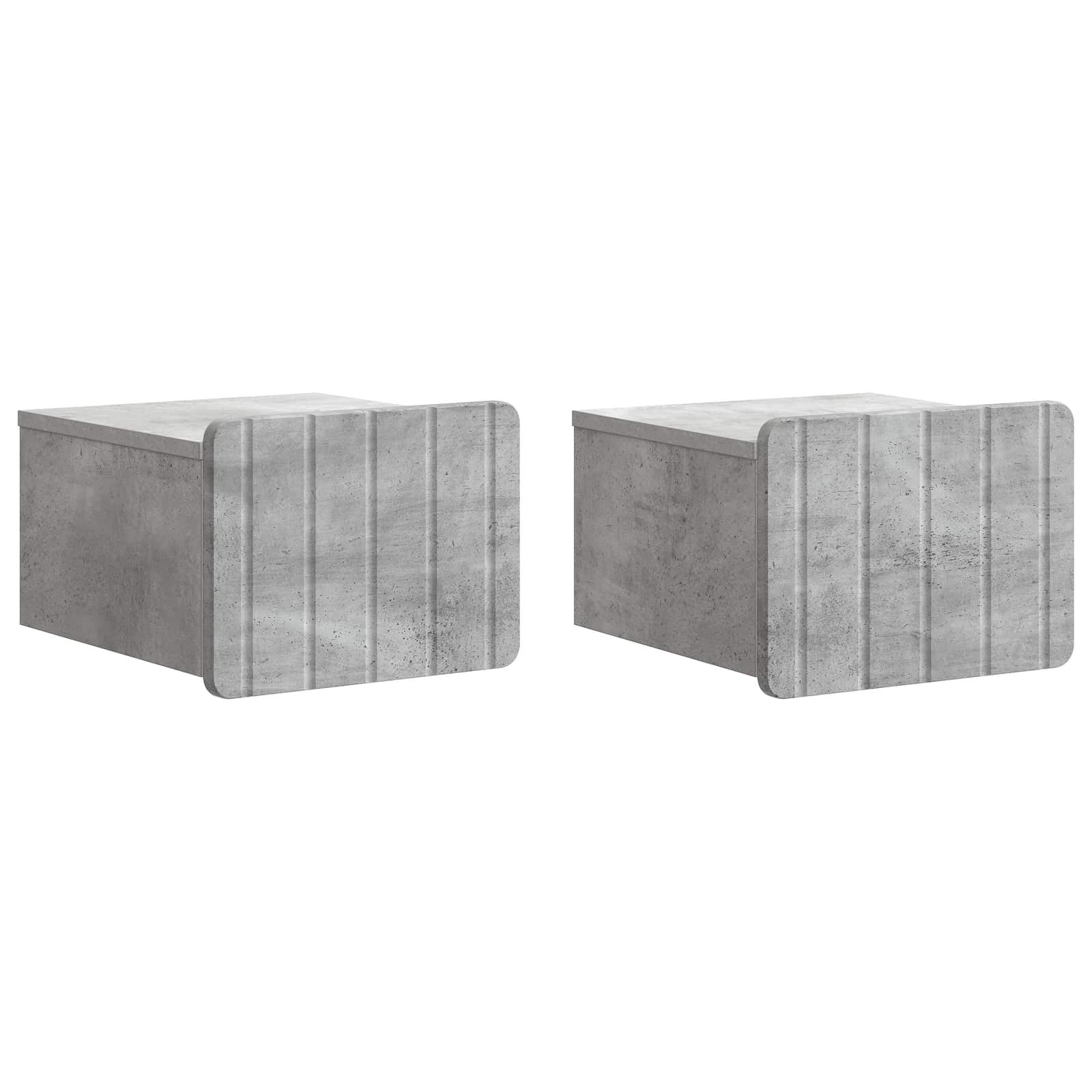 Væghængt Natbord med skuffe 2 pcs Betongrå 33 x 34,5 x 24 cm