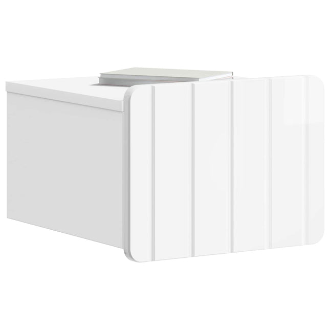 Væghængt Natbord 2 pcs Hvid højglans 33 x 34,5 x 24 cm