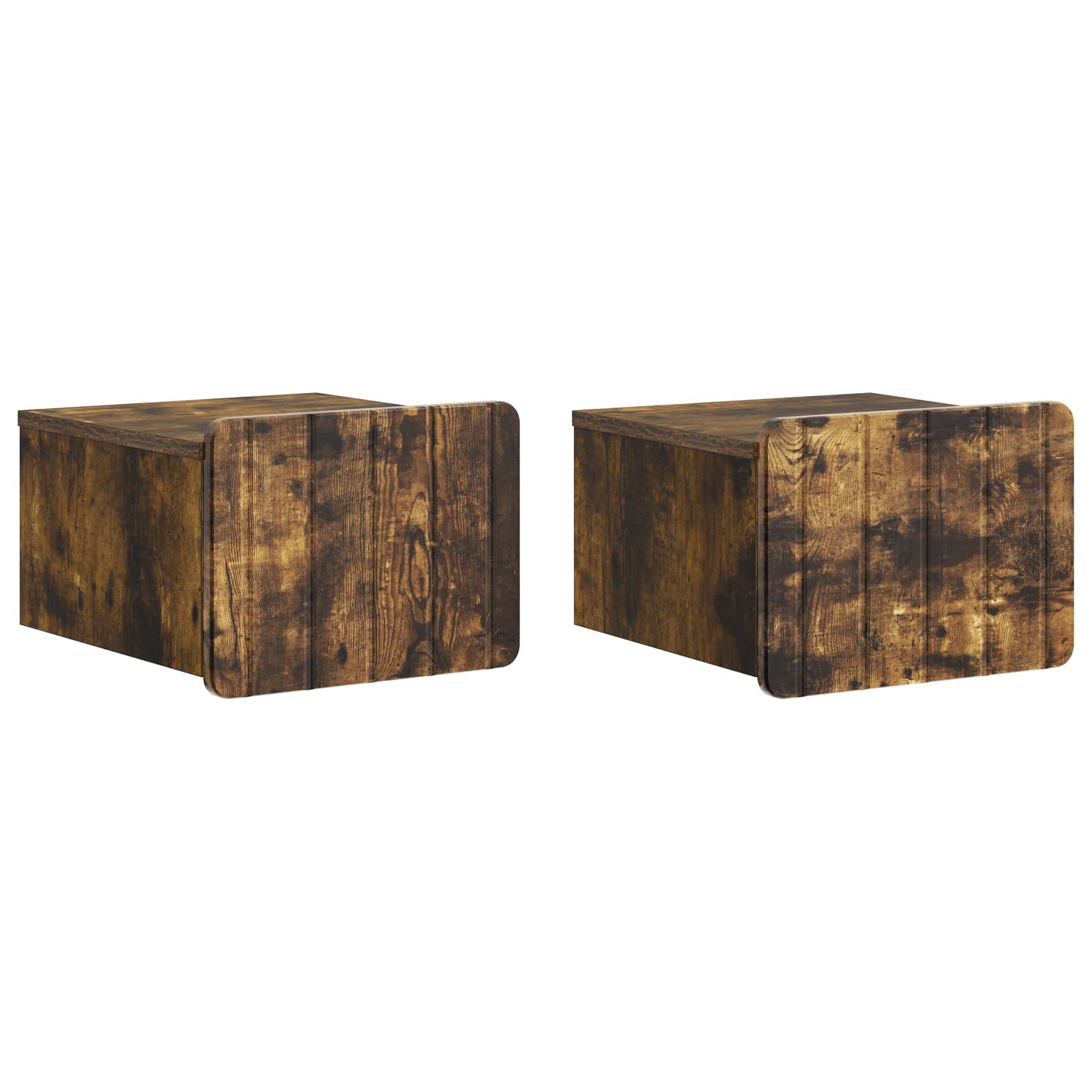 Væghængt Natbord med skuffe 2 pcs Røget eg 33 x 34,5 x 24 cm