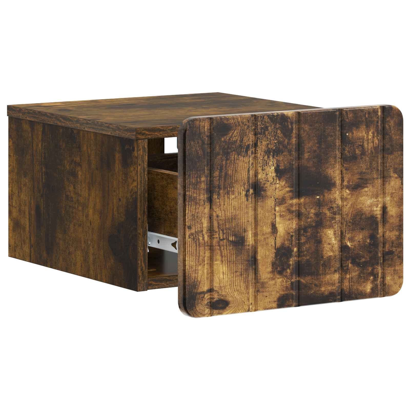 Væghængt Natbord med skuffe 2 pcs Røget eg 33 x 34,5 x 24 cm