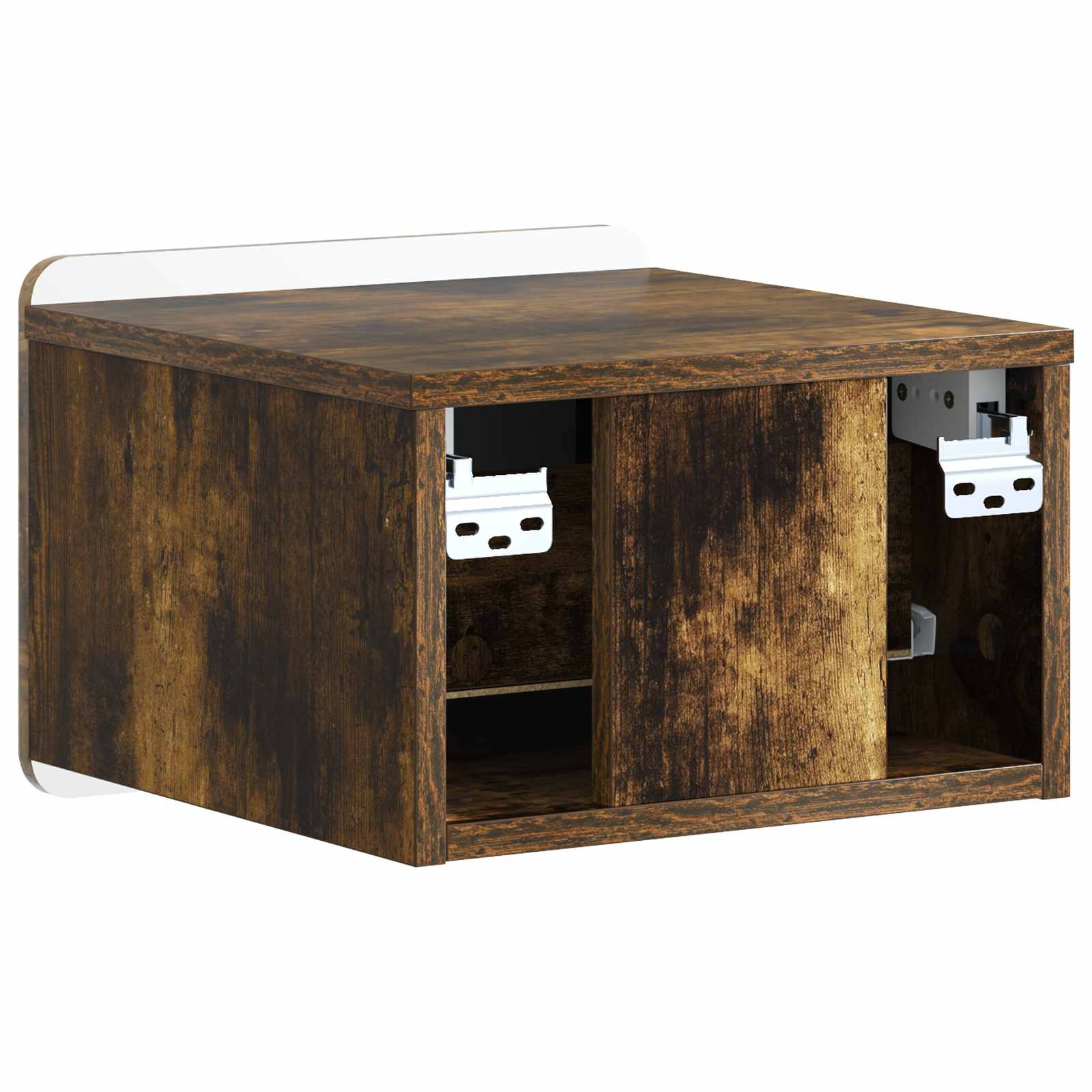 Væghængt Natbord med skuffe 2 pcs Røget eg 33 x 34,5 x 24 cm