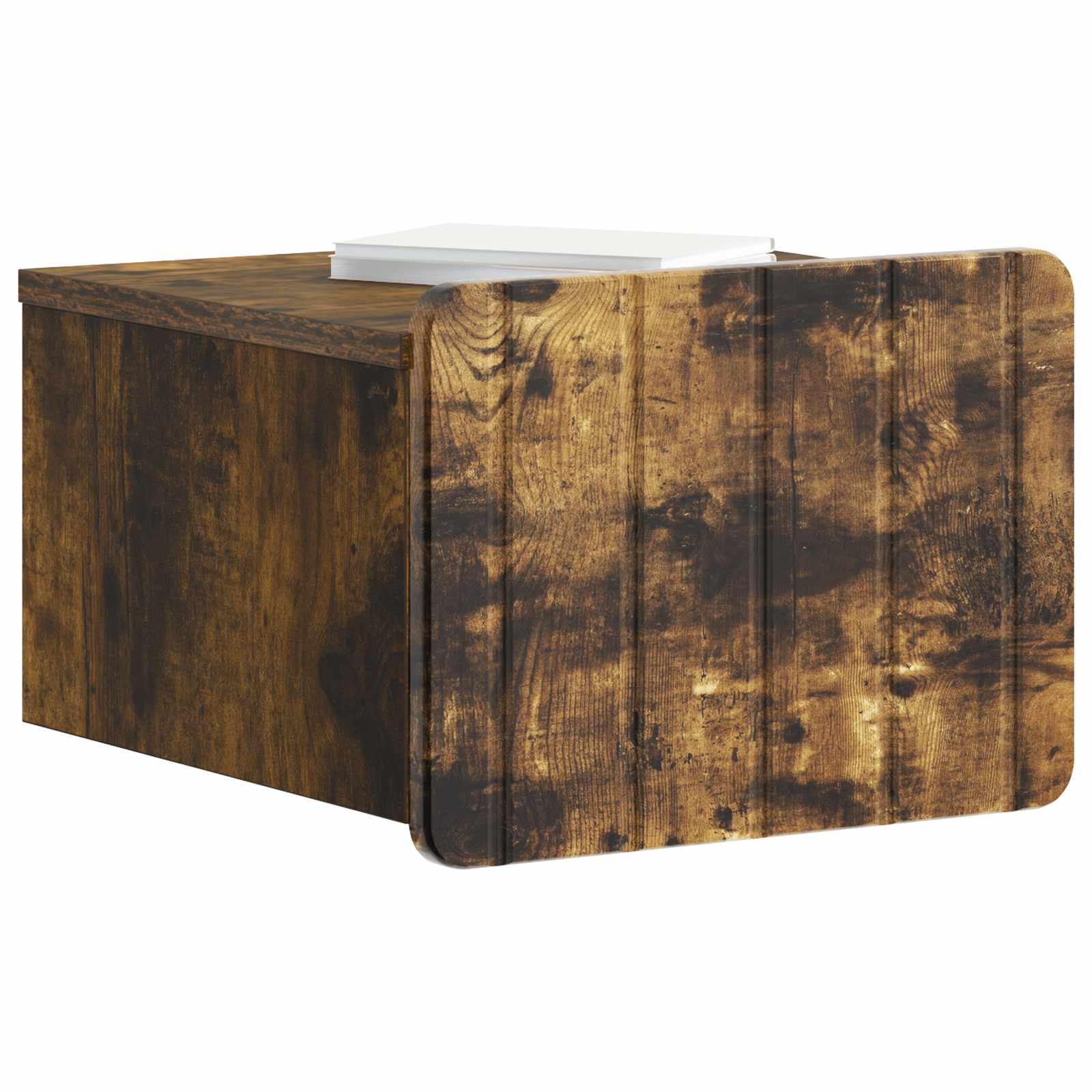 Væghængt Natbord med skuffe 2 pcs Røget eg 33 x 34,5 x 24 cm