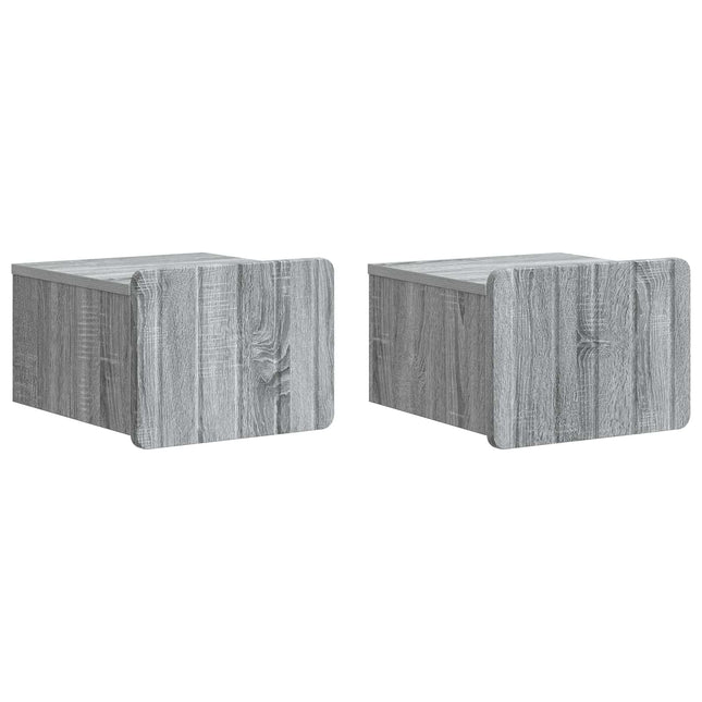 Væghængt Natbord 2 pcs Grå sonoma-eg 33 x 34,5 x 24 cm