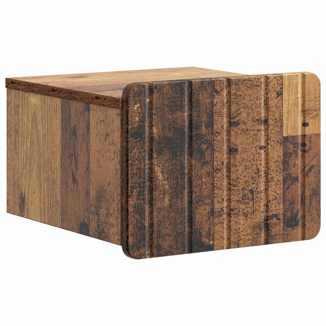 Væghængt Natbord Gammelt træ 33 x 34,5 x 24 cm Konstrueret træ