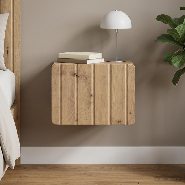Væghængt Natbord Artisan-eg 33 x 34,5 x 24 cm Konstrueret træ